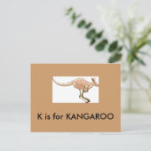 "K" ist für Kangaroo Alphabet Flash Card Postkarte (Stehend Vorderseite)