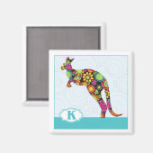 K ist für Kangaroo Magnet (Vorderseite/Rückseite)