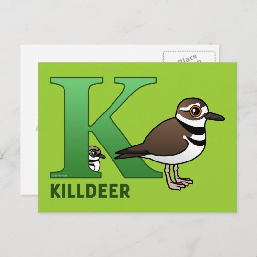 K ist für Killdeer Postkarte (Vorne/Hinten)