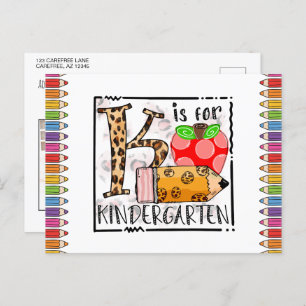 K ist für Kindergarten Foto Postkarte