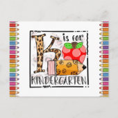 K ist für Kindergarten Foto Postkarte (Vorderseite)