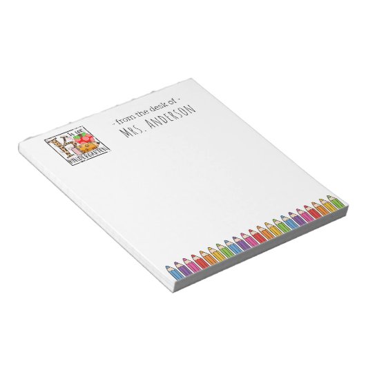 K ist für Kindergarten Lehrer Notepad Notizblock (angewinkelt)