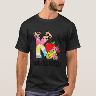 K ist für Kindergarten-Lehrer Tie Dye Leopard Prin T-Shirt