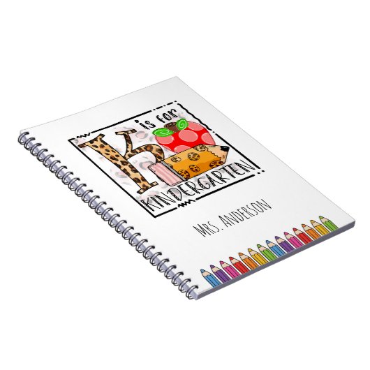 K ist für Kindergarten Name Notizblock (Rechte Seite)