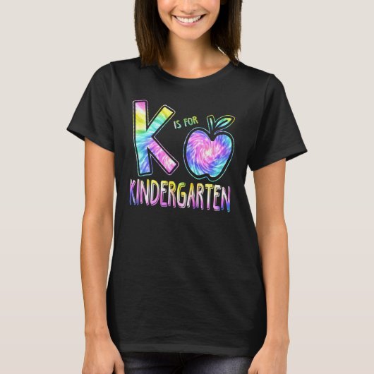 K ist für Kindergartenlehrer Gefärbte Krawatte zur T-Shirt (Vorderseite)