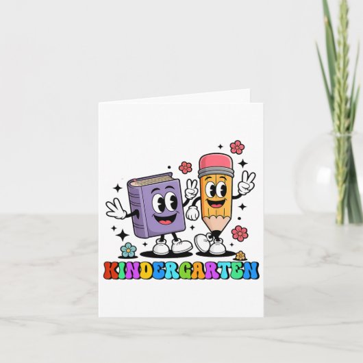 K ist für Kindergartenlehrer Pencil Book Back to Karte (Vorderseite)