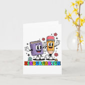 K ist für Kindergartenlehrer Pencil Book Back to Karte (Gelbe Blume)