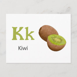 K ist für Kiwi - Alphabet Flash Card Postkarte