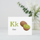 K ist für Kiwi - Alphabet Flash Card Postkarte (Stehend Vorderseite)