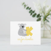 K ist für Koala Postkarte (Stehend Vorderseite)