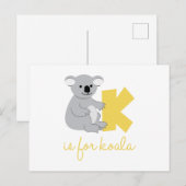K ist für Koala Postkarte (Vorne/Hinten)