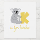 K ist für Koala Weinetikett (Einzelnes Label)