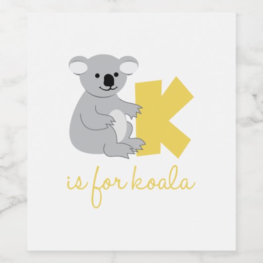 K ist für Koala Weinetikett (Einzelnes Label)