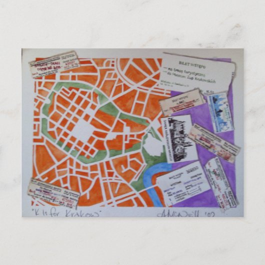K ist für Krakau Postkarte (Vorderseite)