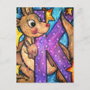K ist Kangaroo Postkarte