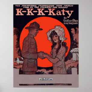K-K-K-Katy Vintages Blatt-Musik-Plakat Poster