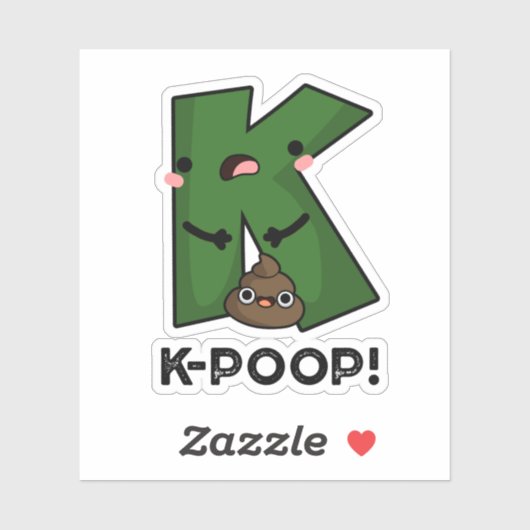 K-kack Funny K-Pop Poo Pun Aufkleber (Blatt)