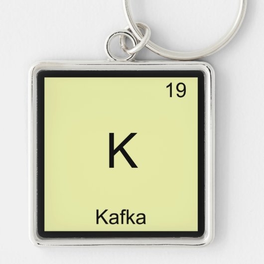 K - Kafka Funny Chemistry Element Symbol T - Shirt Schlüsselanhänger (Vorne)