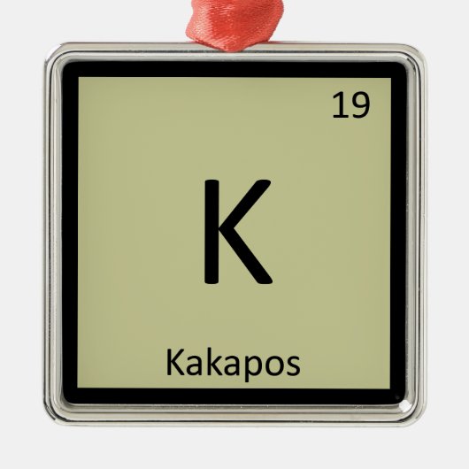 K - Kakapos Chemie Periodisches Tabellenelement Silbernes Ornament (Vorne)