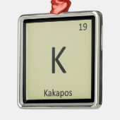 K - Kakapos Chemie Periodisches Tabellenelement Silbernes Ornament (Links)