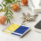 K Kilo Nautical Signal Flag + Your Name Schlüsselanhänger (Seite)