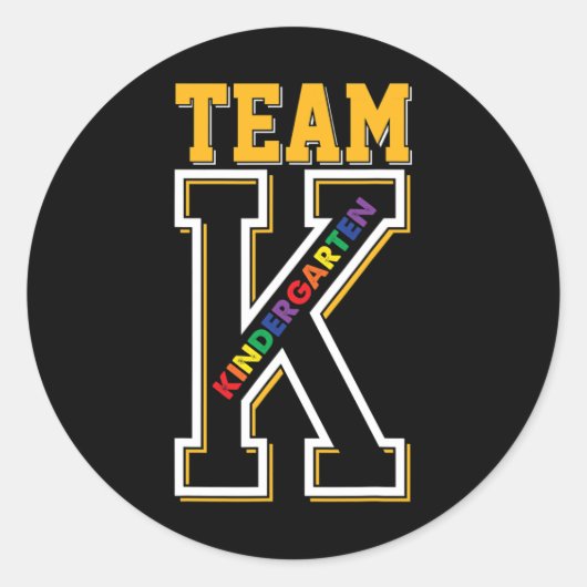 K Kindergarten Lehrer Student zurück zur Schule Runder Aufkleber (Vorderseite)