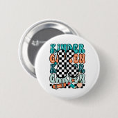 K Kindergarten Teacher Checkered Back To School Ki Button (Vorne & Hinten)