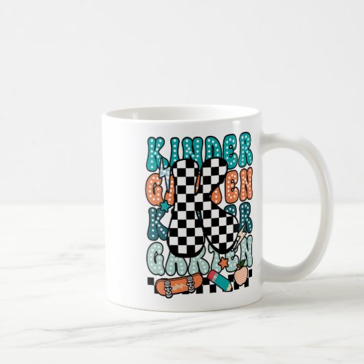 K Kindergarten Teacher Checkered Back To School Ki Kaffeetasse (Rechts)