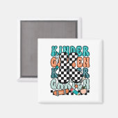 K Kindergarten Teacher Checkered Back To School Ki Magnet (Vorderseite/Rückseite)