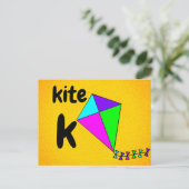 k - Kite-Flash-Karte Postkarte (Stehend Vorderseite)