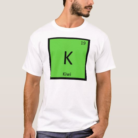 K - Kiwi Fruit Chemistry Periodisches Tabellensymb T-Shirt (Vorderseite)