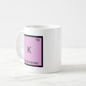 K - Kleptomaniac Funny Chemistry Element Symbol Kaffeetasse (Vorderseite Links)