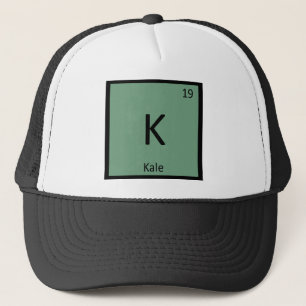 K - Kohl-Gemüsechemie-Periodensystem-Symbol Truckerkappe