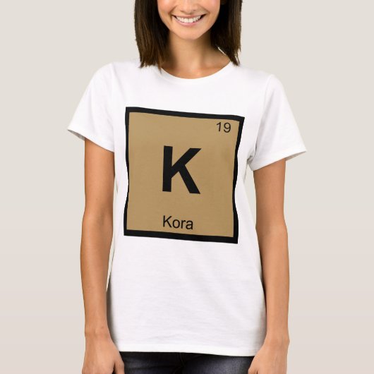 K - Kora Music Chemistry Periodic Table Symbol T-Shirt (Vorderseite)