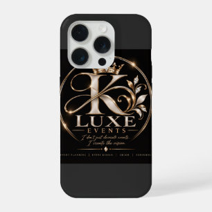 K Luxe Handyhülle – Schwarz & Gold Kronen Logo iPh iPhone 15 Pro Hülle