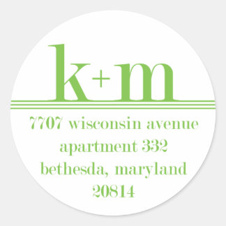 k+m Rücksendeadresse Runder Aufkleber