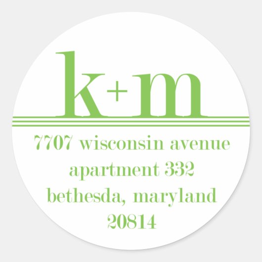 k+m Rücksendeadresse Runder Aufkleber (Vorderseite)