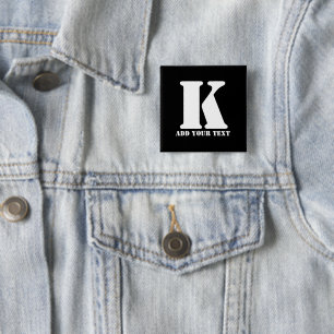 K Monogram Classic Trendy Custom Wedding Templa Button