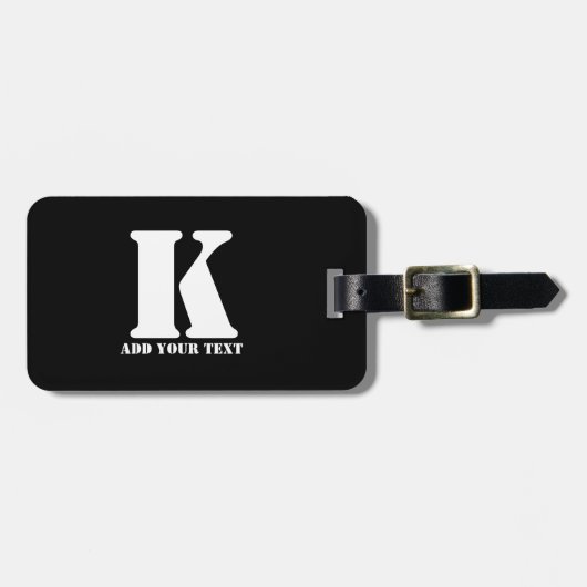 K Monogram Classic Trendy Custom Wedding Templa Gepäckanhänger (Vorderseite horizontal)