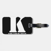 K Monogram Classic Trendy Custom Wedding Templa Gepäckanhänger (Rückseite horizontal)