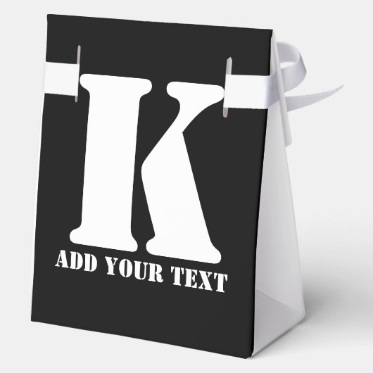 K Monogram Classic Trendy Custom Wedding Templa Geschenkschachtel (Rückseite)
