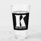 K Monogram Classic Trendy Custom Wedding Templa Glas (Rückseite)