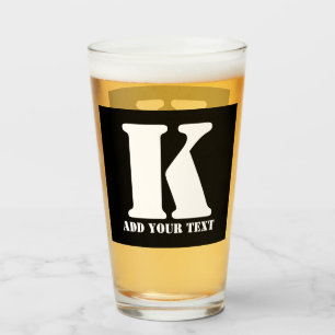 K Monogram Classic Trendy Custom Wedding Templa Glas
