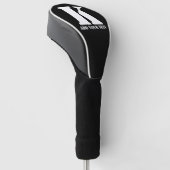 K Monogram Classic Trendy Custom Wedding Templa Golf Headcover (angewinkelt)