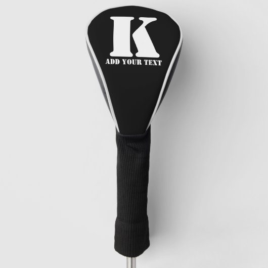 K Monogram Classic Trendy Custom Wedding Templa Golf Headcover (Vorderseite)