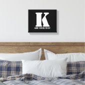K Monogram Classic Trendy Custom Wedding Templa Leinwanddruck (Insitu (Schlafzimmer))