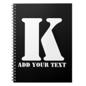 K Monogram Classic Trendy Custom Wedding Templa Notizblock (Vorderseite)