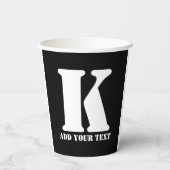 K Monogram Classic Trendy Custom Wedding Templa Pappbecher (Rückseite)