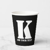 K Monogram Classic Trendy Custom Wedding Templa Pappbecher (Vorderseite)