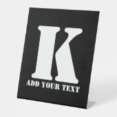 K Monogram Classic Trendy Custom Wedding Templa Sockelschild (Vorderseite)